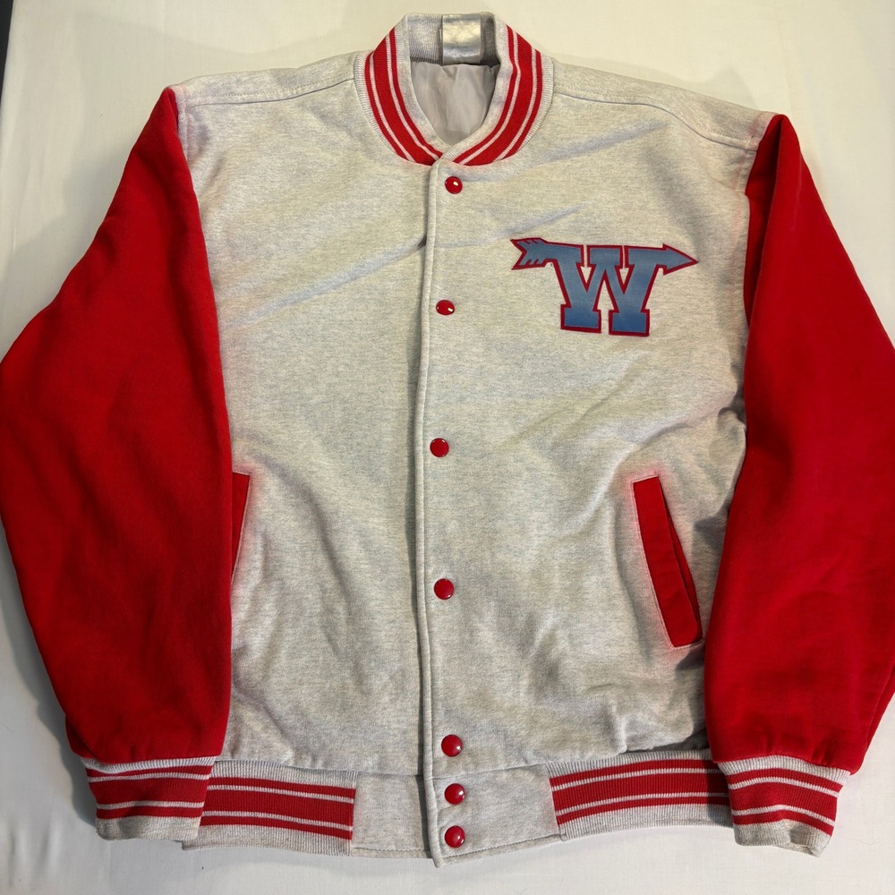 Fruit of the Loom Supercotton Varsity Jacket Grey Red Las Vegas SFC Mens XL